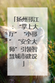 扬州邗江：“掌上大厅”“小邗”“安全大师”引领智慧城市建设
