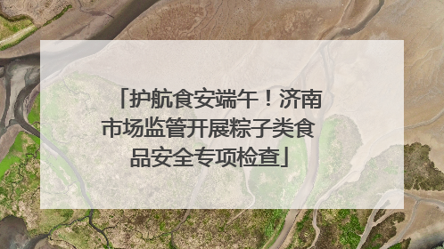 护航食安端午！济南市场监管开展粽子类食品安全专项检查