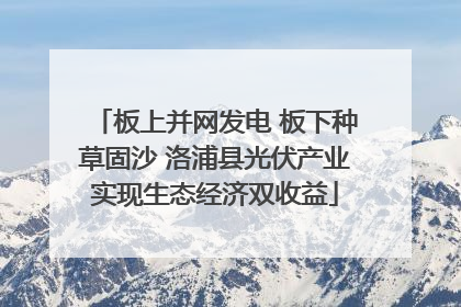 板上并网发电 板下种草固沙 洛浦县光伏产业实现生态经济双收益