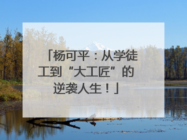 杨可平：从学徒工到“大工匠”的逆袭人生！