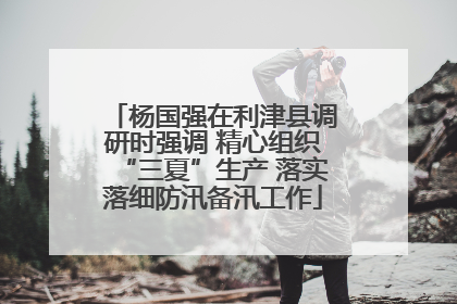 杨国强在利津县调研时强调 精心组织“三夏”生产 落实落细防汛备汛工作