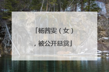 杨茜雯（女），被公开悬赏