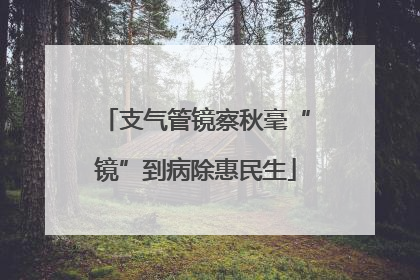 支气管镜察秋毫“镜”到病除惠民生