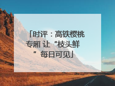 时评：高铁樱桃专厢 让“枝头鲜”每日可见