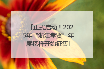 正式启动！2025年“浙江孝贤”年度榜样开始征集