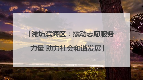 潍坊滨海区：撬动志愿服务力量 助力社会和谐发展