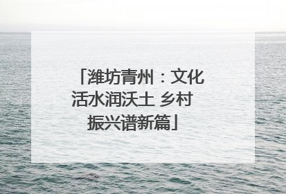潍坊青州：文化活水润沃土 乡村振兴谱新篇