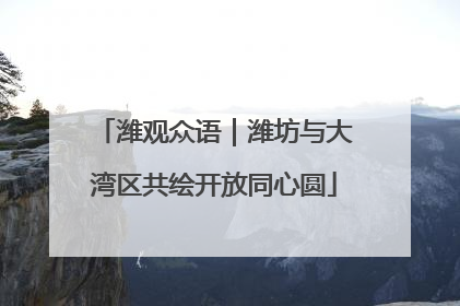 潍观众语｜潍坊与大湾区共绘开放同心圆
