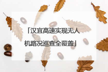 汉宜高速实现无人机路况巡查全覆盖