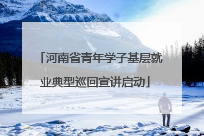 河南省青年学子基层就业典型巡回宣讲启动