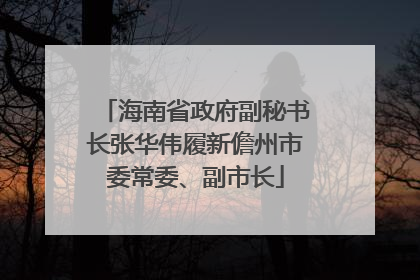 海南省政府副秘书长张华伟履新儋州市委常委、副市长