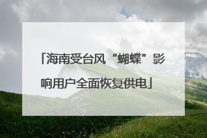 海南受台风“蝴蝶”影响用户全面恢复供电