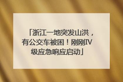 浙江一地突发山洪，有公交车被困！刚刚Ⅳ级应急响应启动