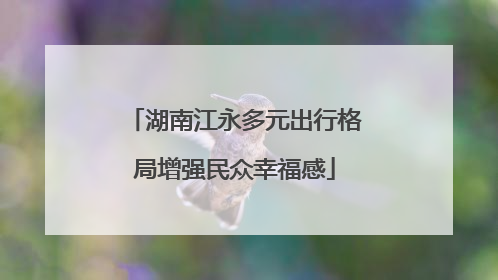 湖南江永多元出行格局增强民众幸福感