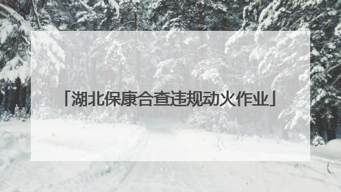 湖北保康合查违规动火作业