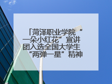 菏泽职业学院“一朵小红花”宣讲团入选全国大学生“两弹一星”精神宣讲团
