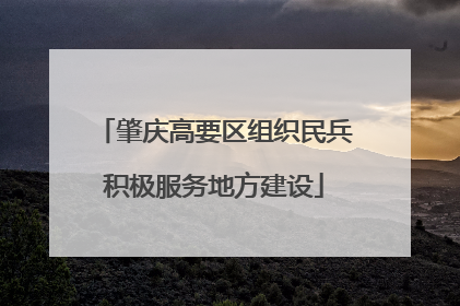 肇庆高要区组织民兵积极服务地方建设