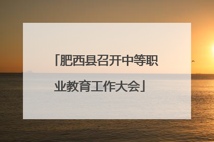 肥西县召开中等职业教育工作大会