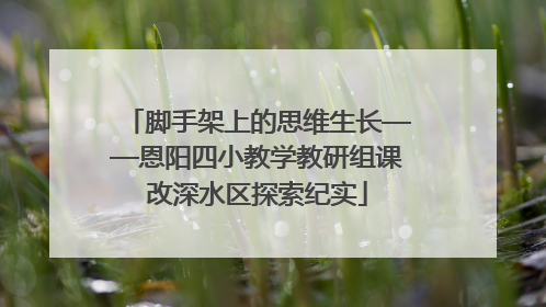 脚手架上的思维生长——恩阳四小教学教研组课改深水区探索纪实