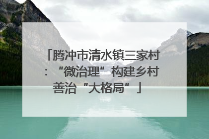 腾冲市清水镇三家村：“微治理”构建乡村善治“大格局”