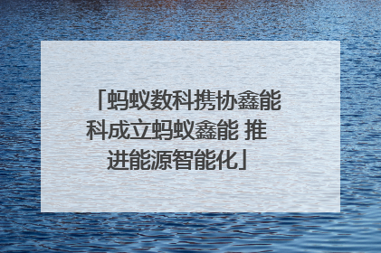 蚂蚁数科携协鑫能科成立蚂蚁鑫能 推进能源智能化