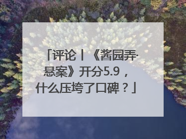 评论丨《酱园弄·悬案》开分5.9，什么压垮了口碑？