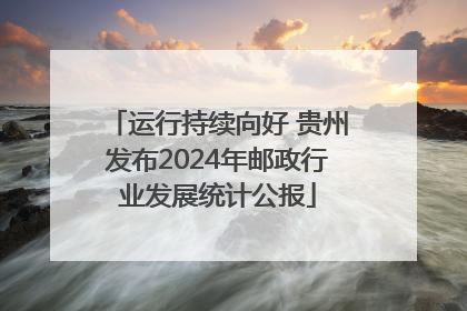 运行持续向好 贵州发布2024年邮政行业发展统计公报