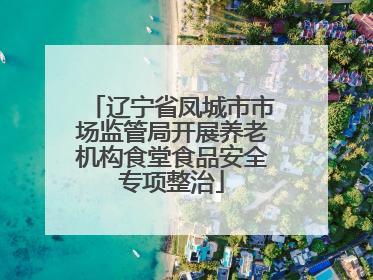 辽宁省凤城市市场监管局开展养老机构食堂食品安全专项整治