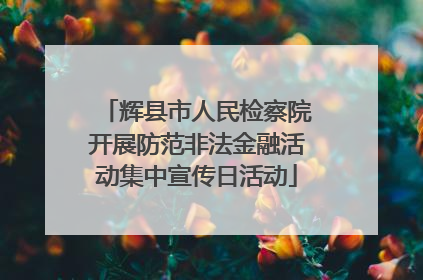 辉县市人民检察院开展防范非法金融活动集中宣传日活动