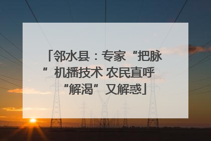 邻水县：专家“把脉”机播技术 农民直呼“解渴”又解惑