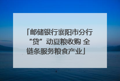 邮储银行襄阳市分行“贷”动夏粮收购 全链条服务粮食产业