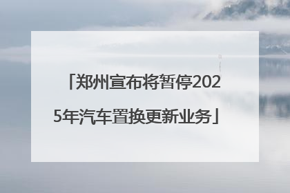 郑州宣布将暂停2025年汽车置换更新业务