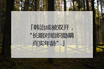 韩治成被双开，“长期对组织隐瞒真实年龄”