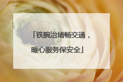 铁腕治堵畅交通，暖心服务保安全