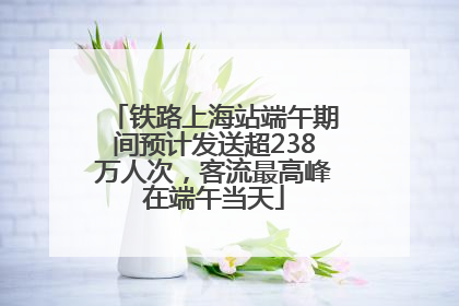 铁路上海站端午期间预计发送超238万人次，客流最高峰在端午当天