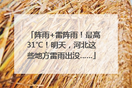阵雨+雷阵雨！最高31℃！明天，河北这些地方雷雨出没……