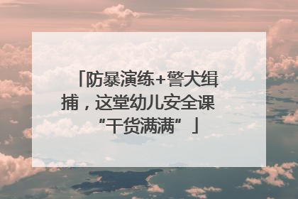 防暴演练+警犬缉捕，这堂幼儿安全课“干货满满”