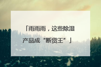 雨雨雨，这些除湿产品成“断货王”