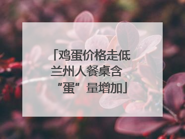 鸡蛋价格走低 兰州人餐桌含“蛋”量增加