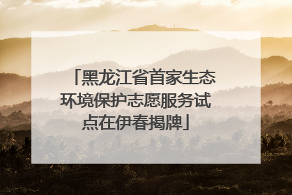 黑龙江省首家生态环境保护志愿服务试点在伊春揭牌