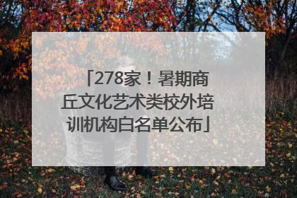 278家！暑期商丘文化艺术类校外培训机构白名单公布