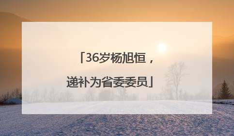 36岁杨旭恒，递补为省委委员